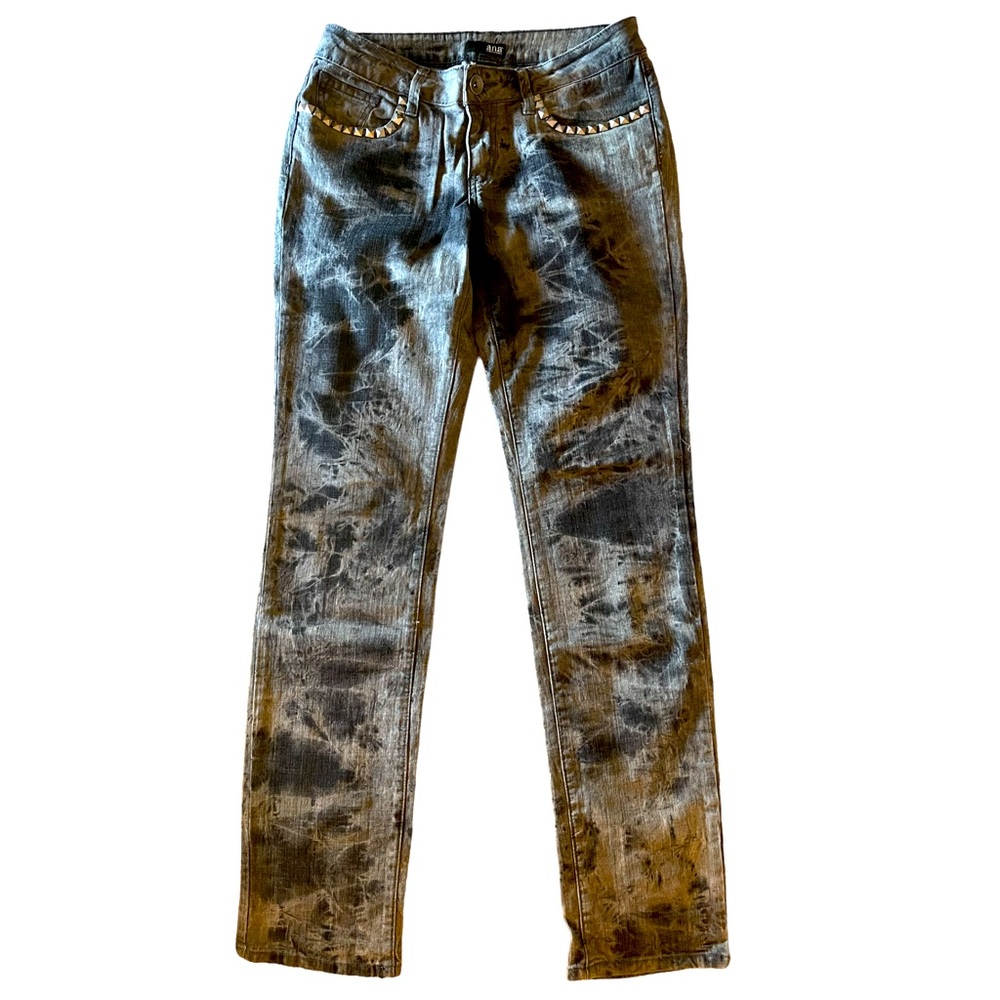 ANA | Marble Tye Dye Studded Pocket Straight Leg 5 Pocket Jeans | Size 6